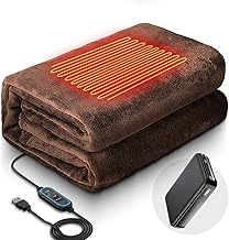 Electric Blanket, Battery Included, Temperature Adjustment, Auto Shut-Off, With Timer, LED Display Display, Electric Blanket, Cold Protection, Heated Blanket, Heater, Throw, Shoulder Hanger, Washable
