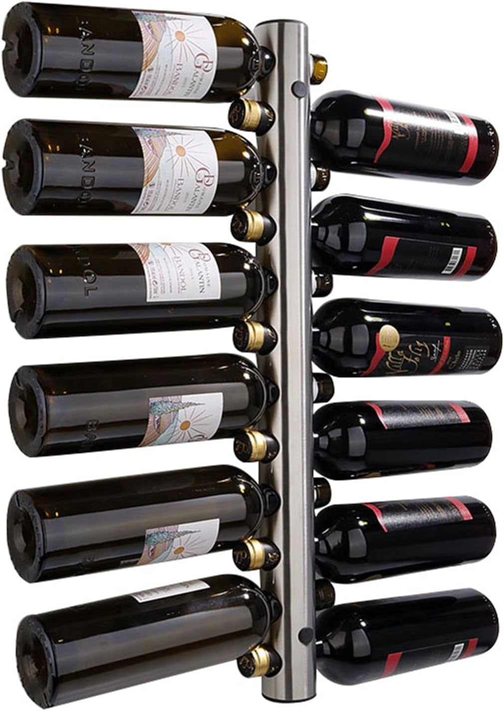 Stainless Steel Wall Mounted Wine Rack - 8/12 Bottle Holder Display for Home, Kitchen & Living Room - Stylish Wine Storage Organizer, Durable 304 Material