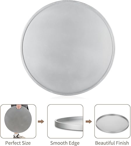 Miniatura 5 de Hanobe Bandeja decorativa para mesa de café bandeja de madera plateada redonda de madera rústica, centro de mesa, portavelas para decoración del