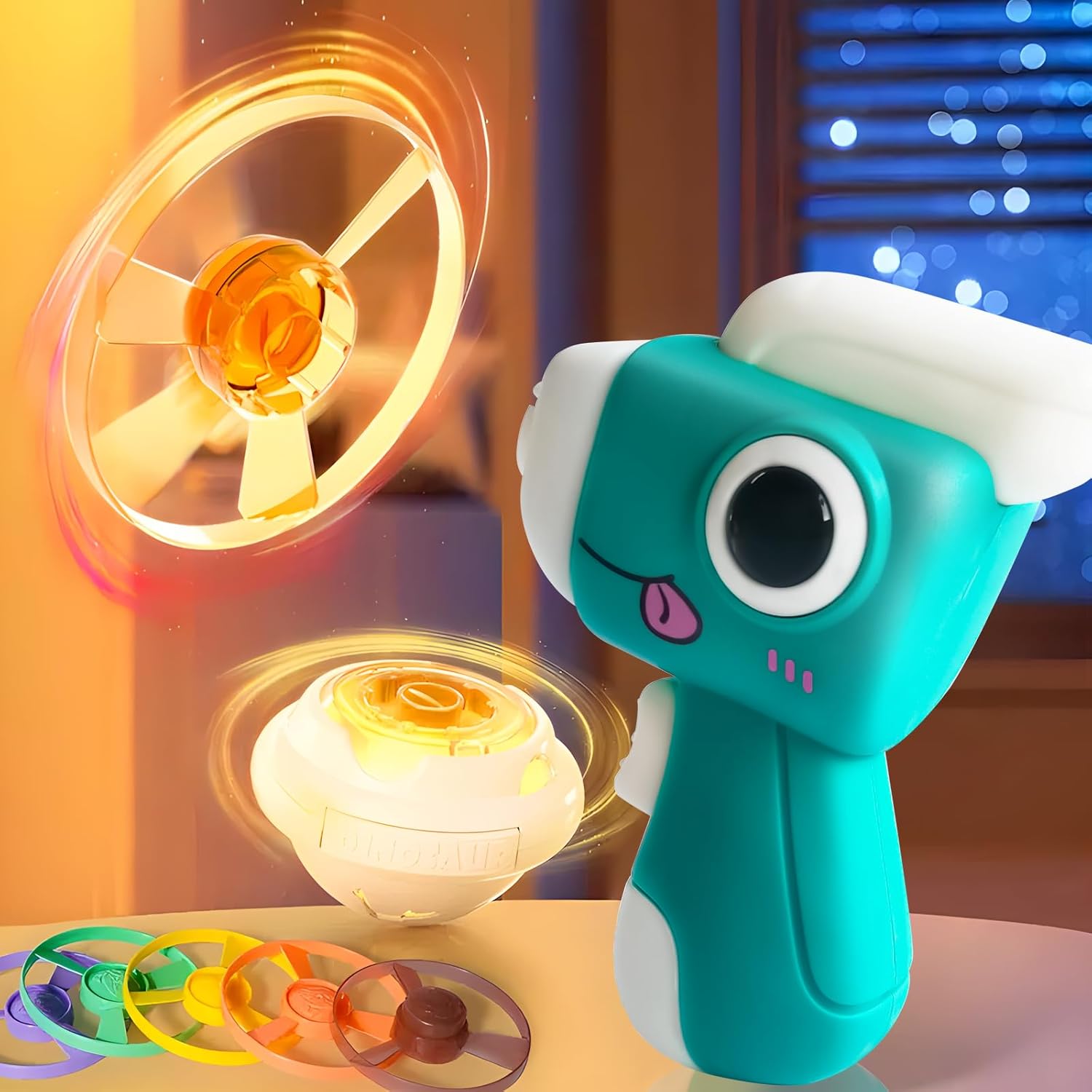 Ivtivfu Flying Disc Launcher Toy with 4 Flying Discs, 1