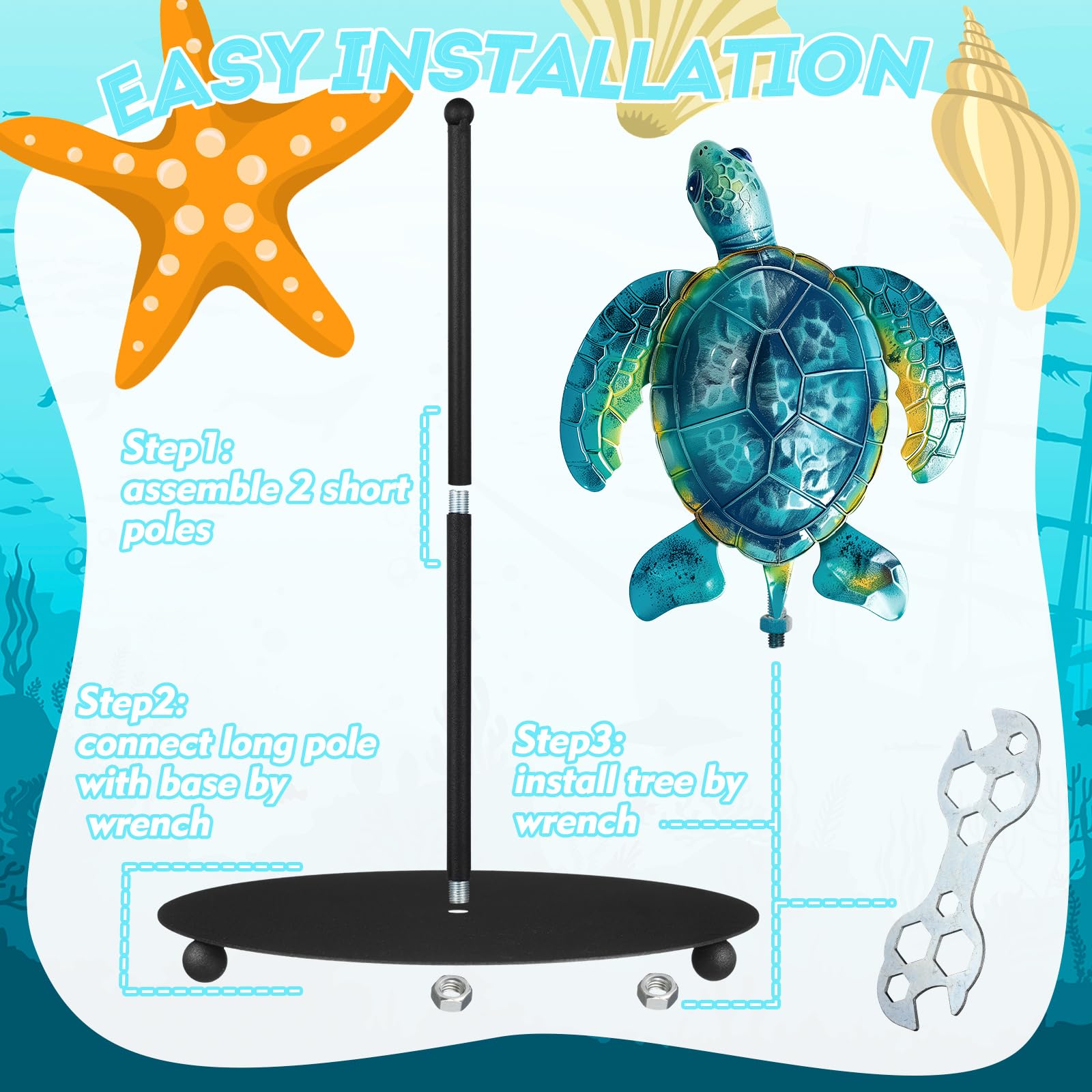 Soporte para toallas de papel de tortuga de playa de verano con redondo lindo soporte de toalla de cocina de tortuga marina, decoración de baño, decoración de casa costera, regalos para el hogar 5