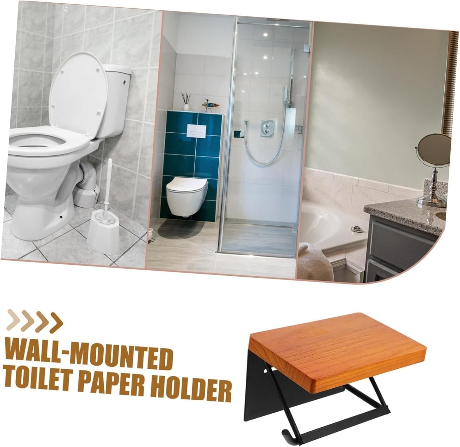 Toilet Paper Holder Wall Mounted Toilet Paper Holder with Shelf Stylish and Tissue Rack for Bathroom Organization Bathroom Tissue