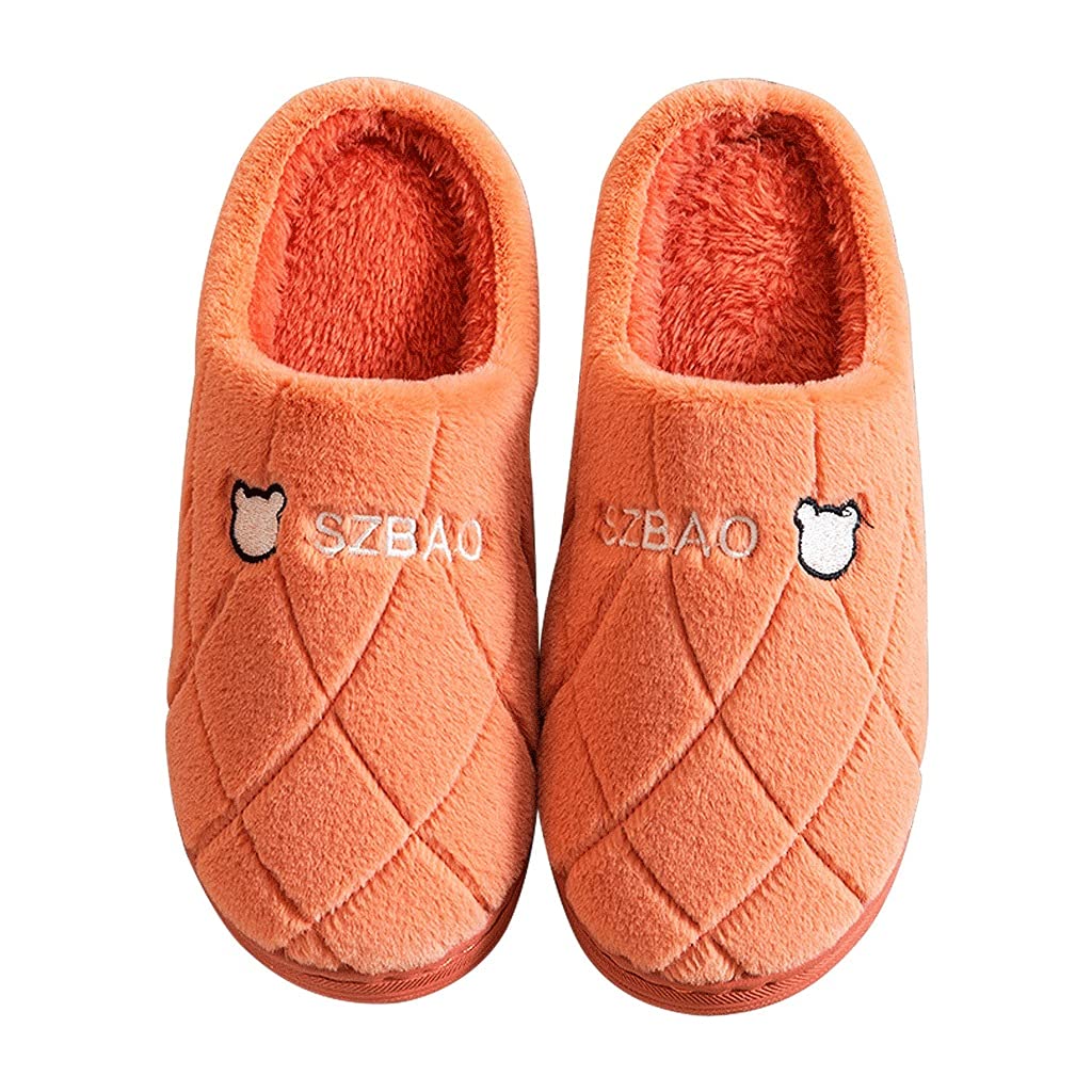 Plaid Slippers Home Slippers Winter Shoes Non-Slip Soft Warm House Slippers Color Pink Size 36 Code