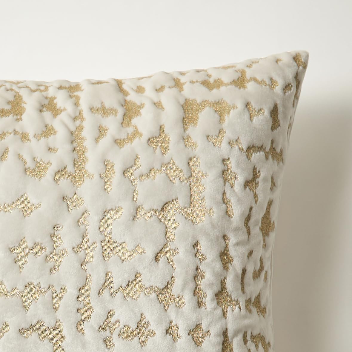 Z Gallerie Solenne Pillow 22" with Exquisite Gold Metallic 3D Quilting Craftsmanship