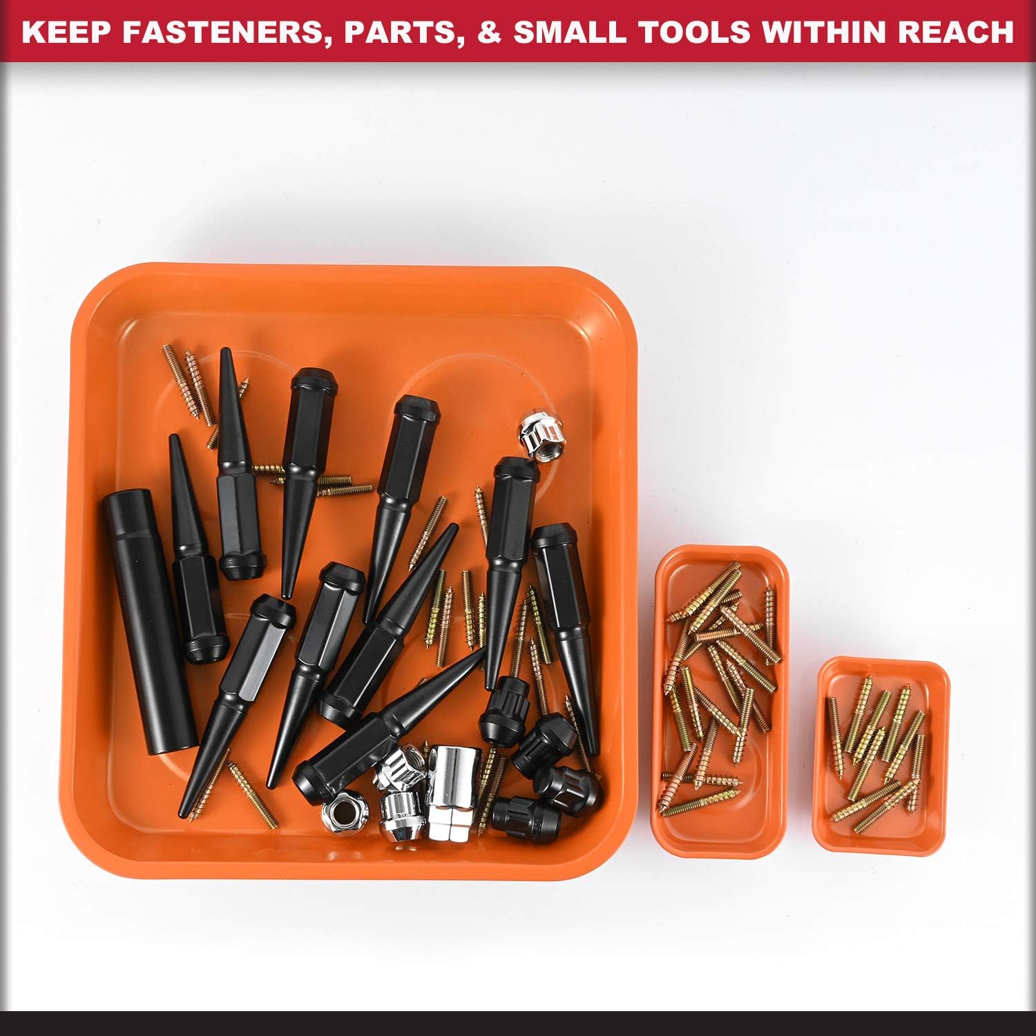 4-Piece Magnetic Tray Holder for Socket Screw Nuts Bolts Metal Parts Stainless Steel Magnet Tool Organization : Automotive