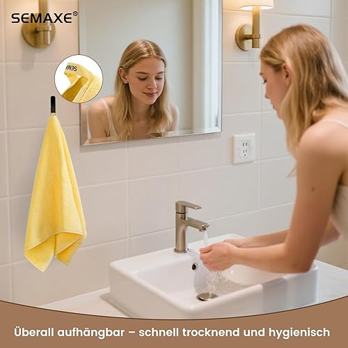 Vista 275 de SEMAXE - Juego de toallas de baño grises, 2 toallas de baño, 2 toallas de mano, 4 toallas faciales, toalla 100% algodón para baño, toalla suave