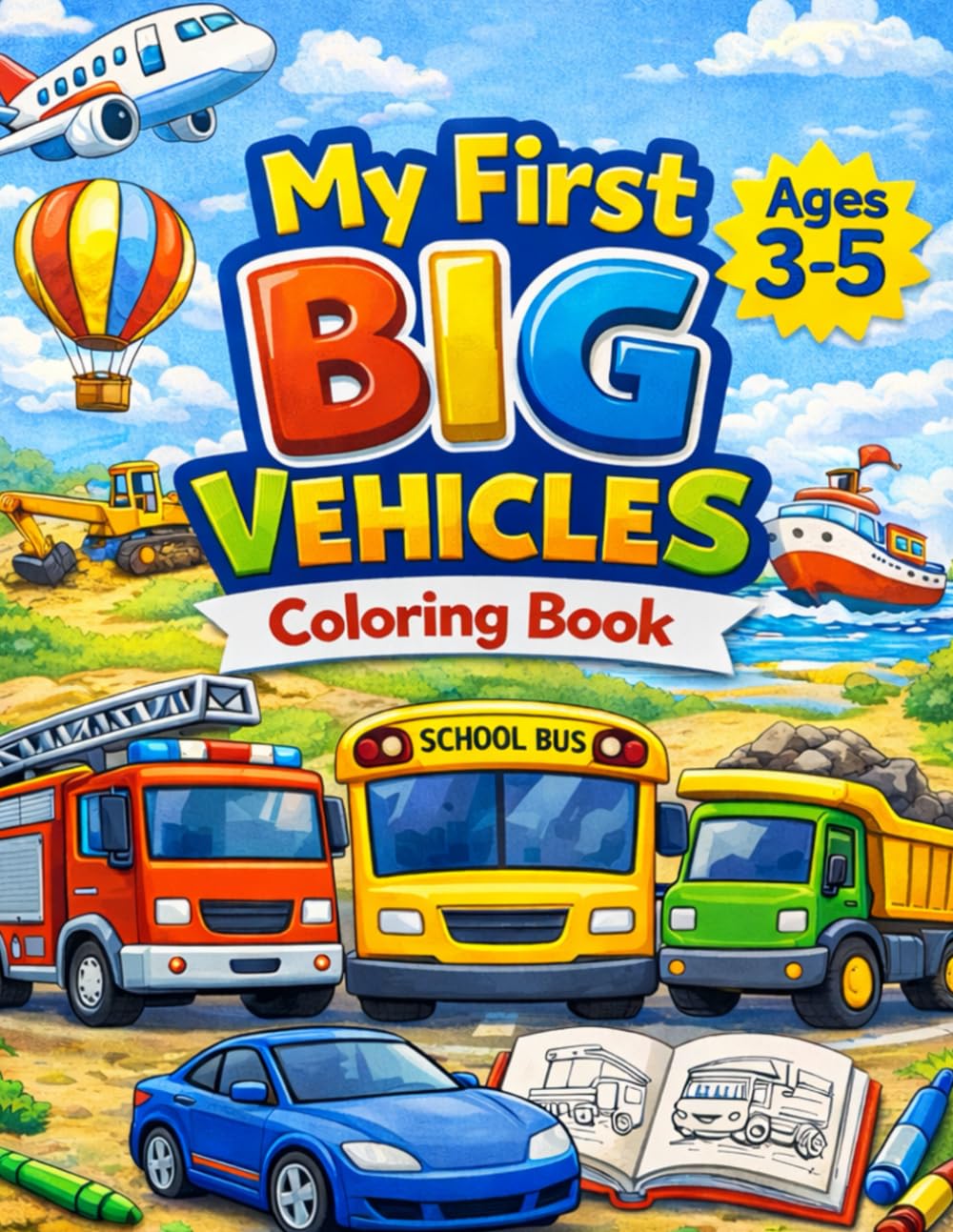 My First Big Vehicles Coloring Book