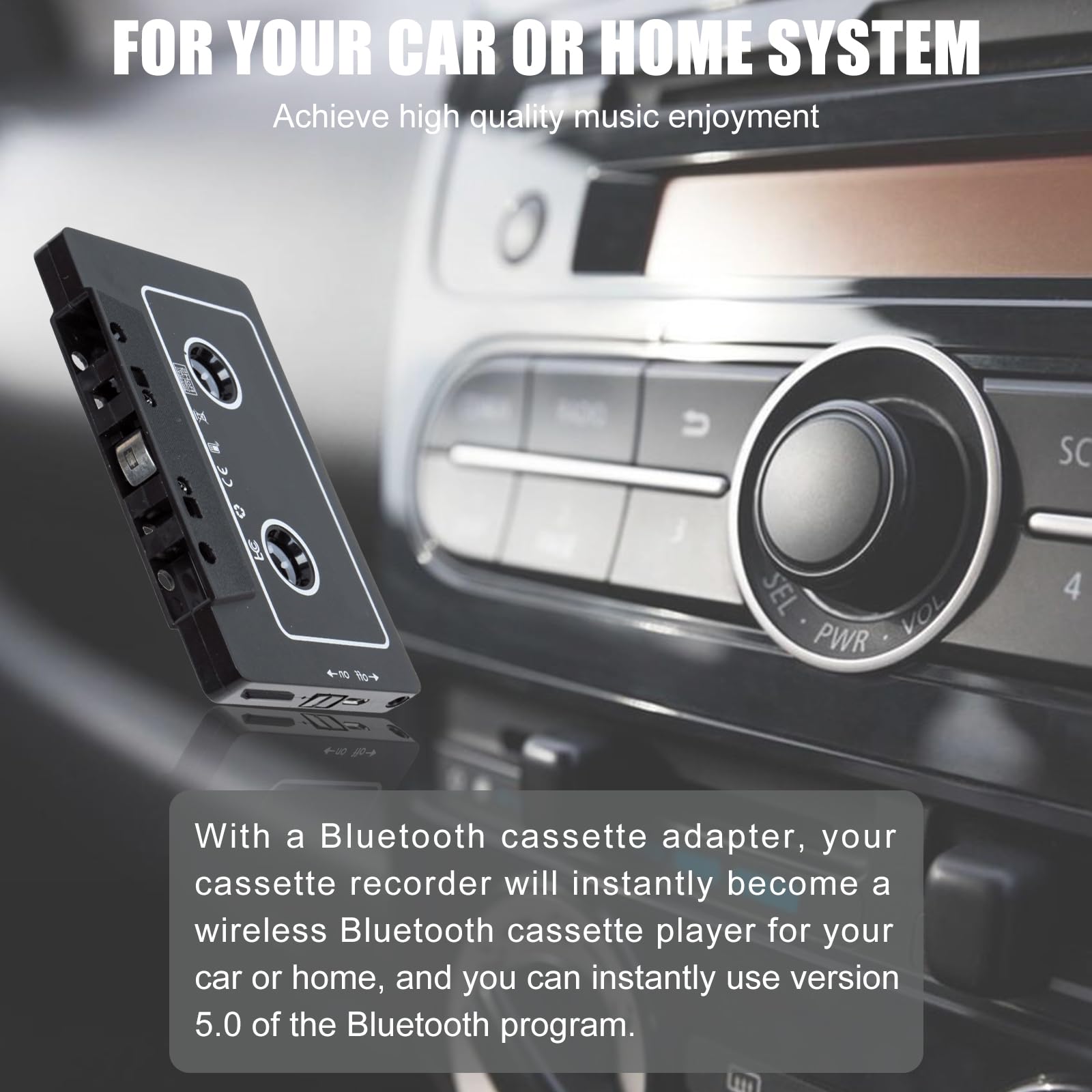 Adattatore Bluetooth Per Autoradio A Cassette - Trasforma Il Lettore In Wireless Con USB E Microfono - Foto 9
