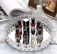 Vista 8 de Hipiwe Bandeja de maquillaje de cristal, bandeja de perfume de espejo, bandejas de almacenamiento de joyas, bandejas de bisutería, organizador
