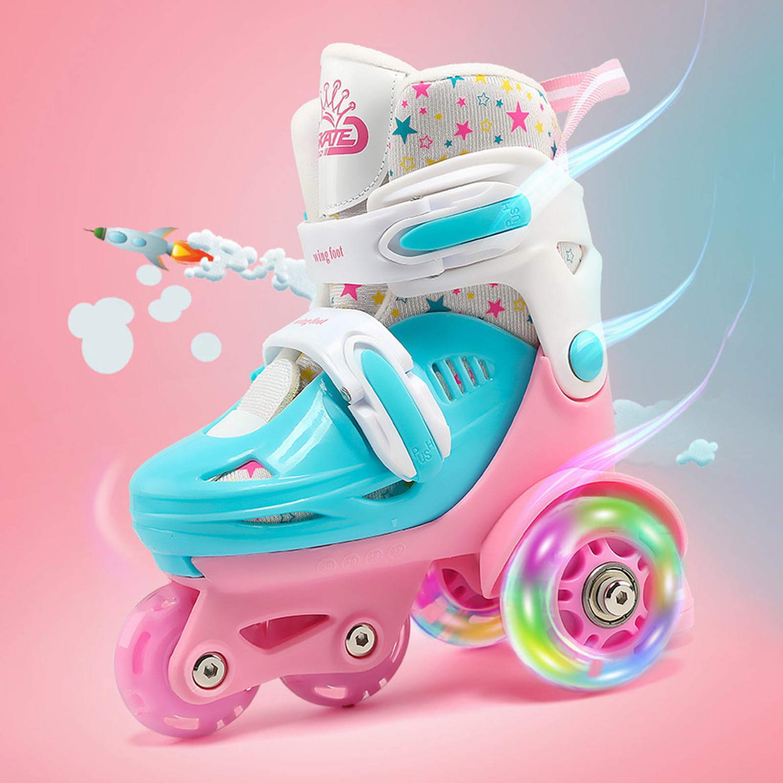 Pattini A Rotelle Per Bambini – Misura Regolabile In Rete | Stivali Per | Rulli Ruote | Pattini A Rotelle Per Ragazze Per Giochi All'aperto, Apprendimento 'equilibrio, Nel E Attiv