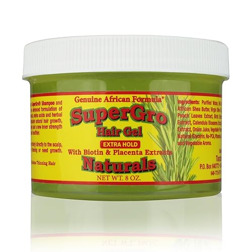 AFRICAN FORMULAS Supergrow Extra Hold Gel para el cabello 8 onzas
