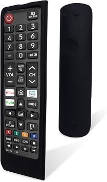 Silicone Cover Case for Samsung TV Remote, Black | Soft washable silicone skin, dust-resistant, shock-absorbing, anti-slip, easy to install
