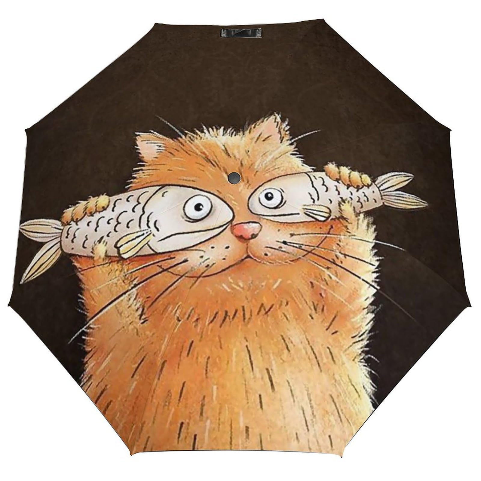 Amazon.co.jp: 折りたたみ傘 面白い 猫と魚 ネコ柄 アニメ 折り畳み傘