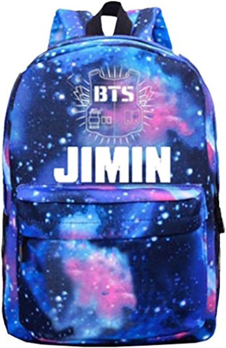MeridiagaBTS Starry Sky Printing Canvas Backpack For Men and Women
