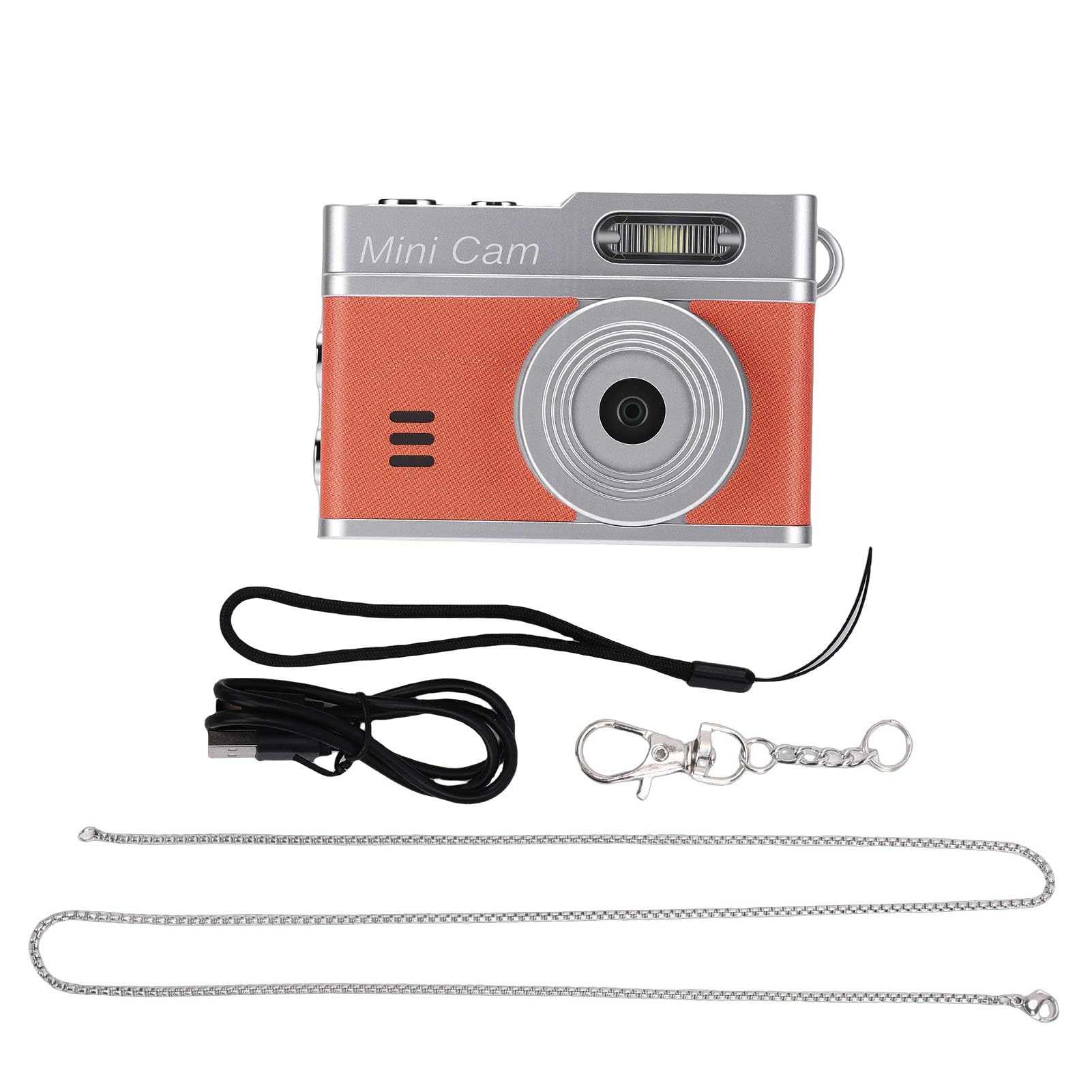 Jiawu Mini Keychain Camera, 12MP 1080P Retro Digital Camera with LED Fill Light and Multiple Filters, 0.96in HD Screen Portable Small Cameras for Travel, Party, Vlog (Orange)-picture-28