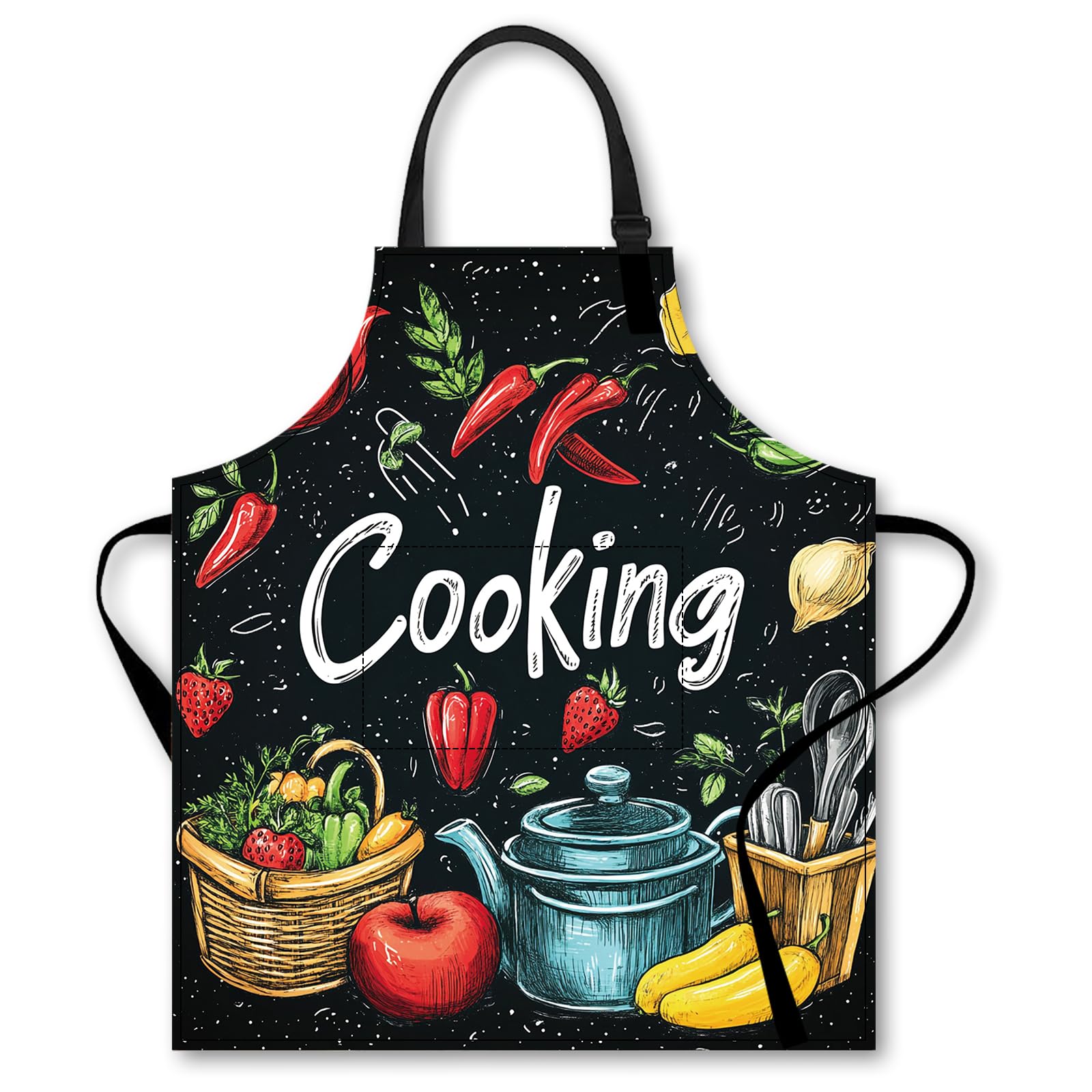 Nuxovilar Cute Cooking Kitchen Apron, 26.77 * 30.7 Inches, Essential for Kitchen Cooking, Baking, Festive Gatherings