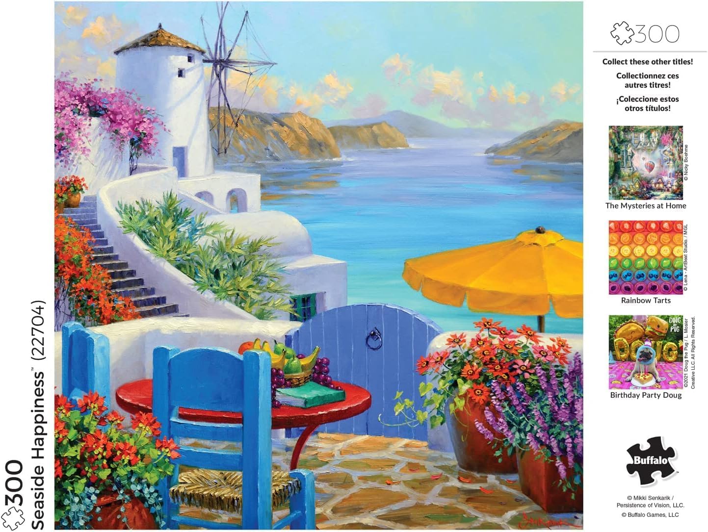 Buffalo Games - Mikki Senkarik - Seaside Happiness - 300 Piece Jigsaw Puzzle for Adults Challenging Puzzle Perfect for Game Nights - Finished Size is 21.25 x 15.00