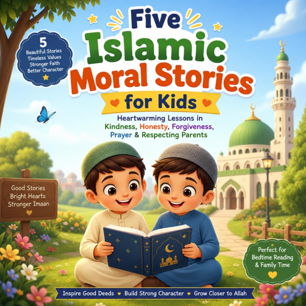 Five Islamic Moral Stories for Kids: Heartwarming Lessons on Kindness, Honesty, Forgiveness, Prayer & Honoring Parents