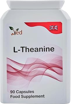 Ved L-Theanine Capsule for Relaxation, Focus, Stress Relief, Supports Calm Mind & Mood Balance, Vegan,90 Vegan Capsules45 Days Supply