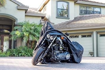 XYZCTEM New Generation Motorcycle Cover -All Weather Black XL Large