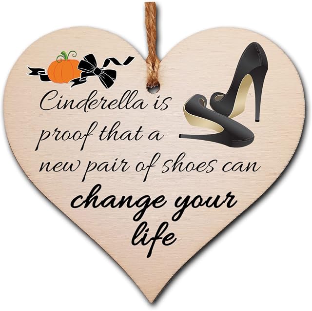 Handmade Wooden Hanging Heart Plaque Gift Perfect for Shoe Lovers
