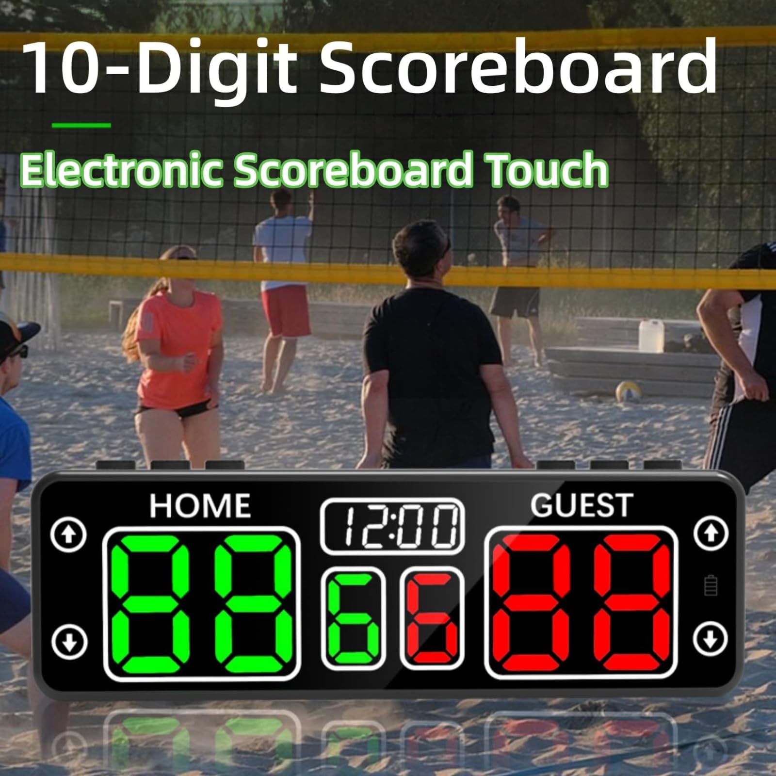 Tabellone segnapunti digitale, ricaricabile con timer touch con lavagna magnetica in ABS, per ping pong, cornhole, basket, pallavolo, perfetto per eventi sportivi
