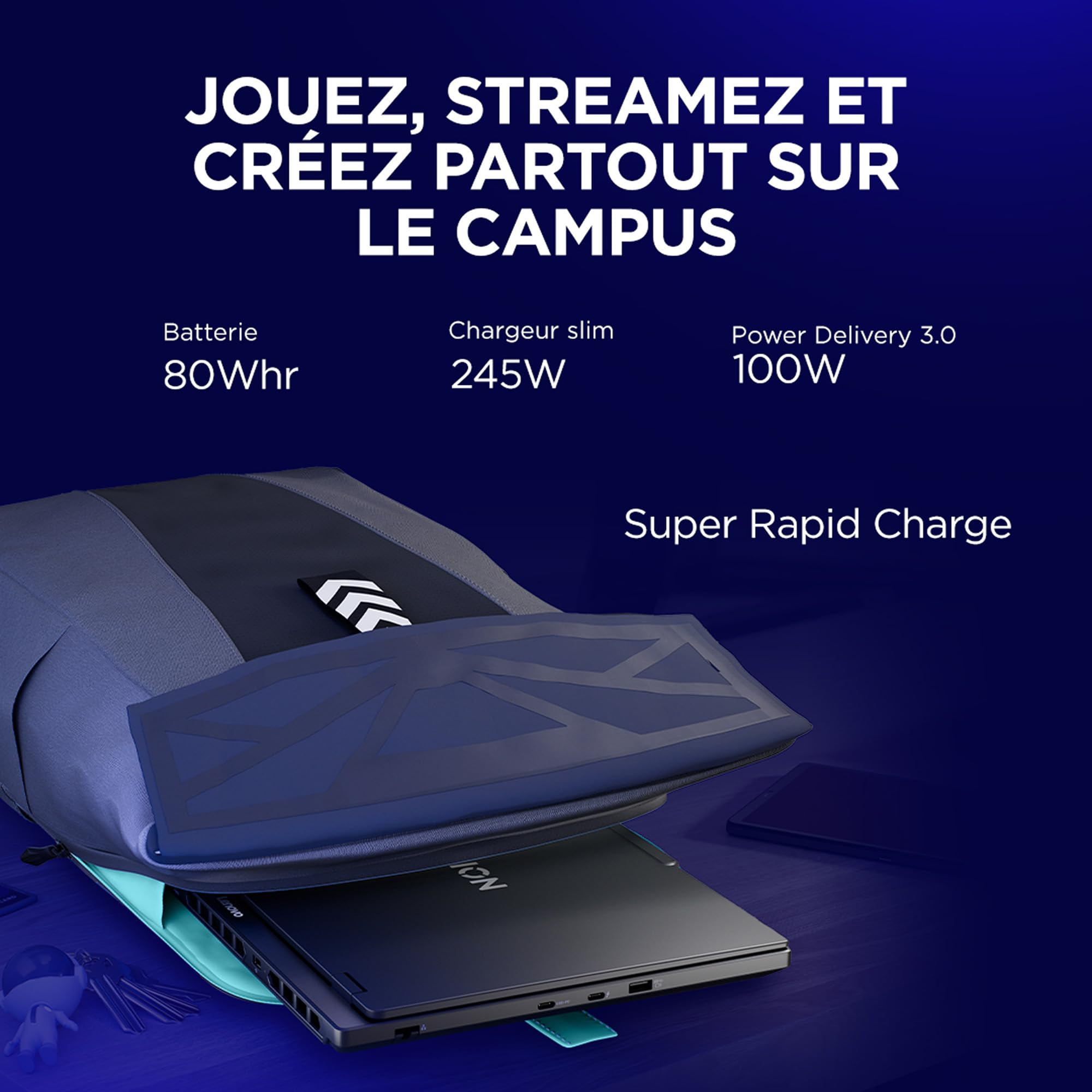 Lenovo Legion 5 15IRX10 - Ordinateur Portable Gaming 15.1'' OLED WQXGA 165Hz (Intel Core i7-13650HX, RAM 16Go, SSD 1To, NVIDIA RTX 5060 8GB, Windows 11) Clavier rétroéclairé RGB AZERTY Français - Noir