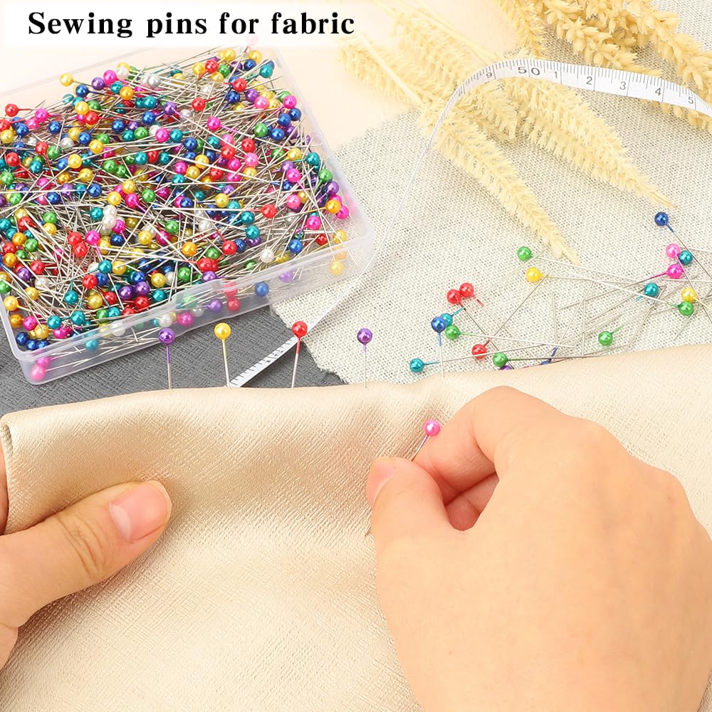 Spilli Da Sarta Con Testa Colorata Spilli Con Testa Di Cristallo, In Acciaio Inossidabile, Lunghezza Spilli Con Perle Per Matrimoni
