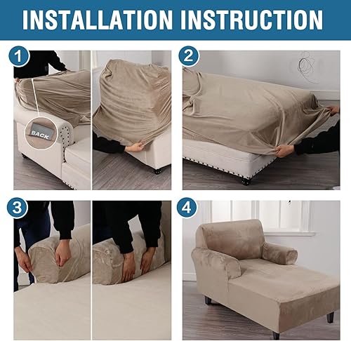 Miniatura 7 de H.VERSAILTEX Funda de diván de terciopelo - Fundas elásticas de alta calidad para sala de estar, fundas de terciopelo de lujo para perros, lavables