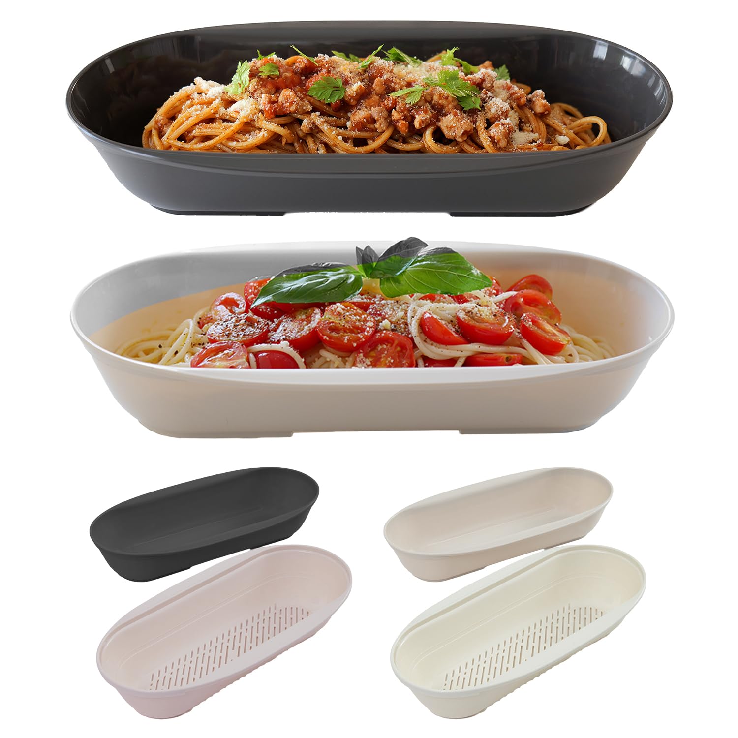 Amazon｜アストロ 日本製 電子レンジで調理 パスタボウル＆ザル 2個