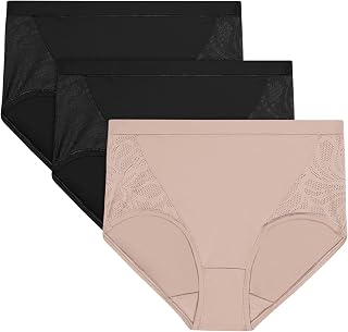 womens Underwear Briefs, 3-pack Coolest Smoothing High-waist Brief Panties for Women, Breathable, Seamless