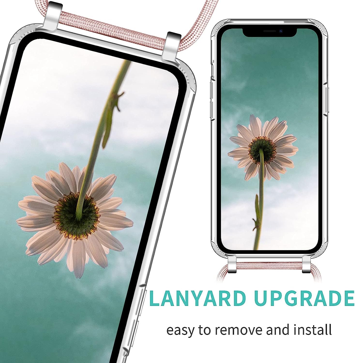 Coque Collier pour Samsung Galaxy A04s/ Galaxy A13 5G,Coque Transparent Silicone Housse avec
