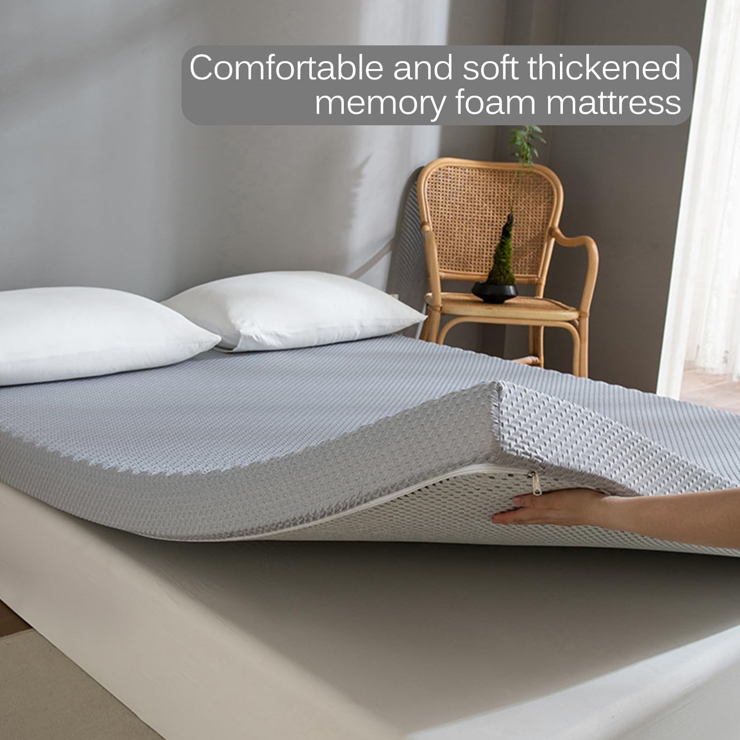 A,120 * 200 * 5cm, Futon Mattress Topper Memory Foam Japanese Floor Mattress Pad Mattress Topper with Washable Mattress Cover Sleeping Mat Thick 5Cm/8Cm/10Cm Camping Mattress Pad