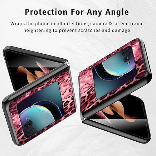 Vista 160 de Funda para Motorola Moto Razr Plus 2023 con protección de pantalla, cubierta trasera de policarbonato duro delgada y ultrafina con patrón de estante