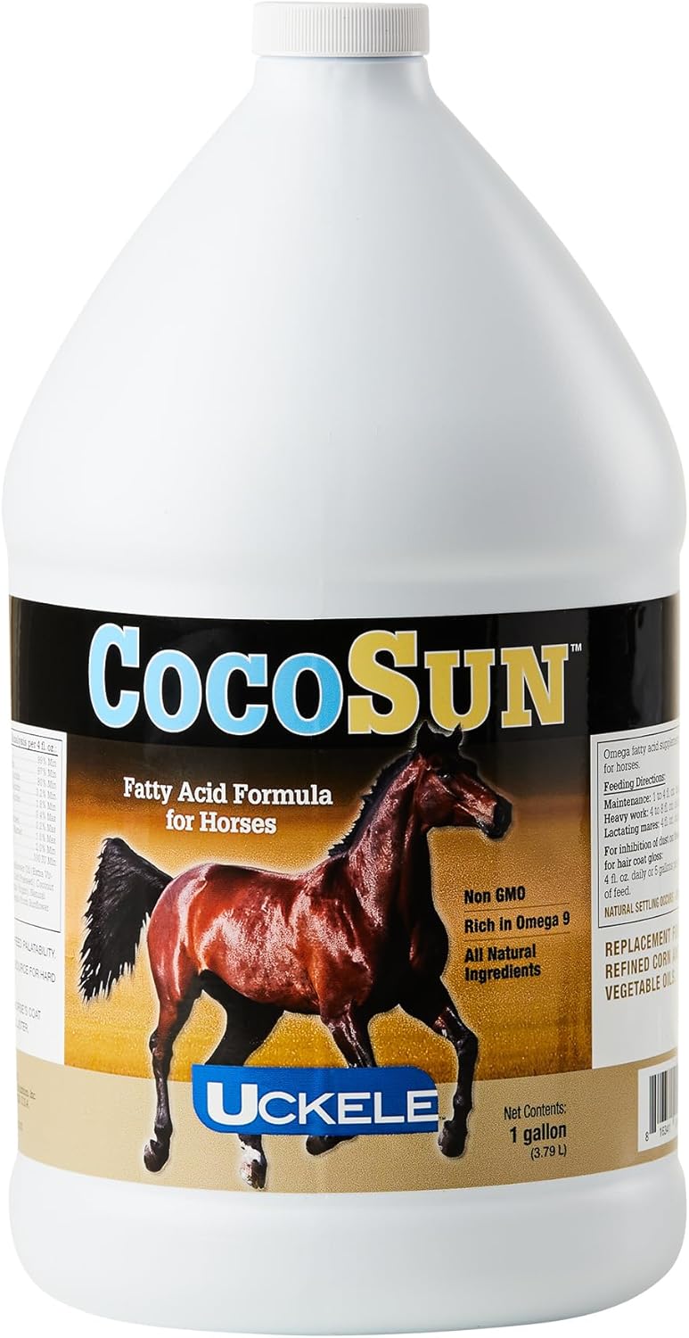 Uckele by SmartEquine CocoSun™ Oil Omega Horse Supplement | Omega 3, 6, 9 Supplements Ideal for Healthy Skin & Shiny Coats | Horse Supplements for Weight Gain | 1 Gallon
