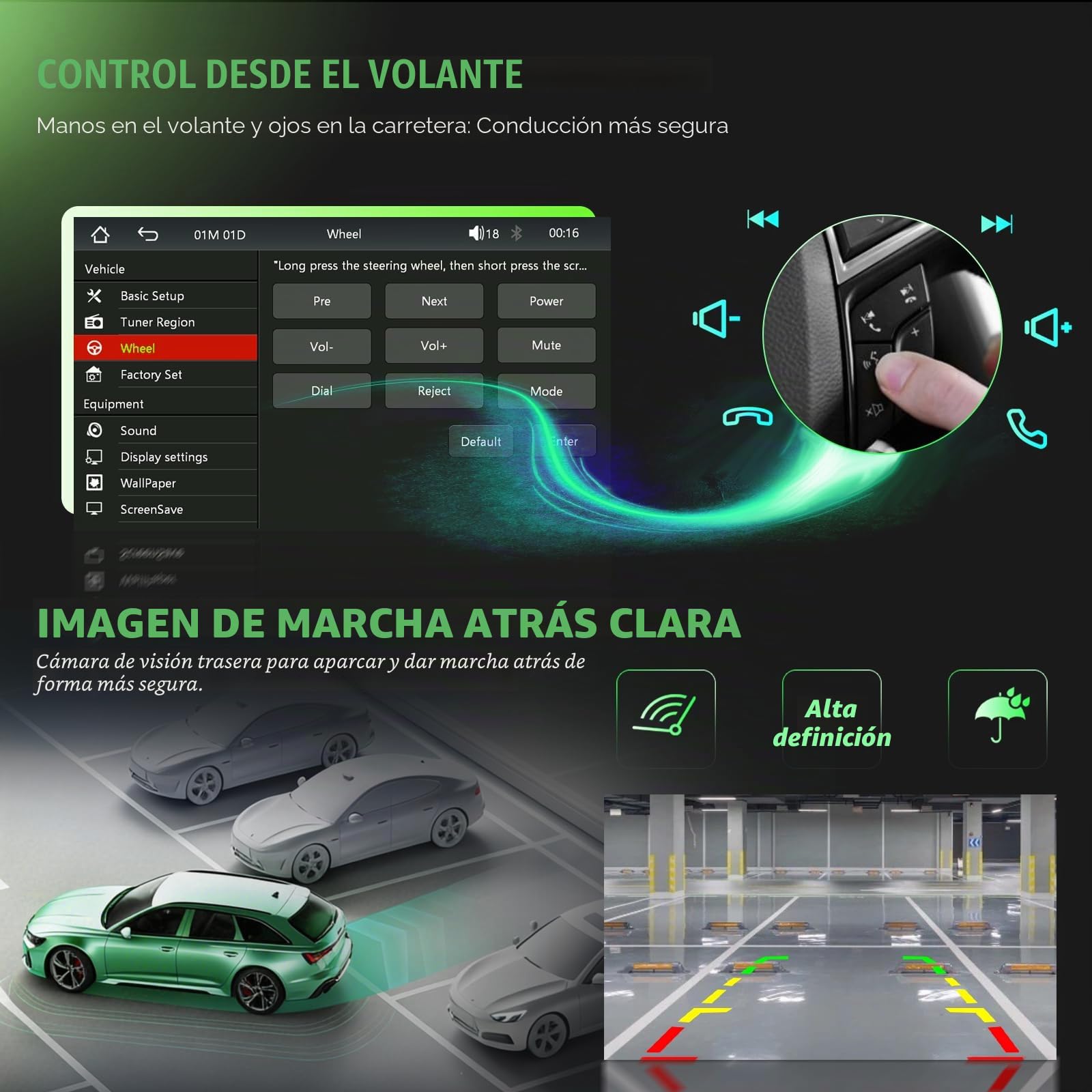 Radio de Coche para VW Golf 5 6 T5 Polo 6r Caddy Passat Touran Seat con 7 Pulgadas Pantalla, Radio Coche 2 DIN con CarPlay y Android Auto, Portátil Bluetooth con Trasera Cámara FM/Am/RDS EQ SWC