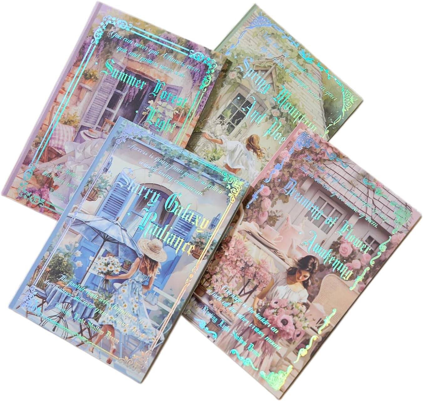 4 Books of Junk Journal Stickers，Scrapbook Stickers,Journaling Scrapbook Supplies for Adults,Four Season Style (Girly,Courtyard,Scenery,Garden)