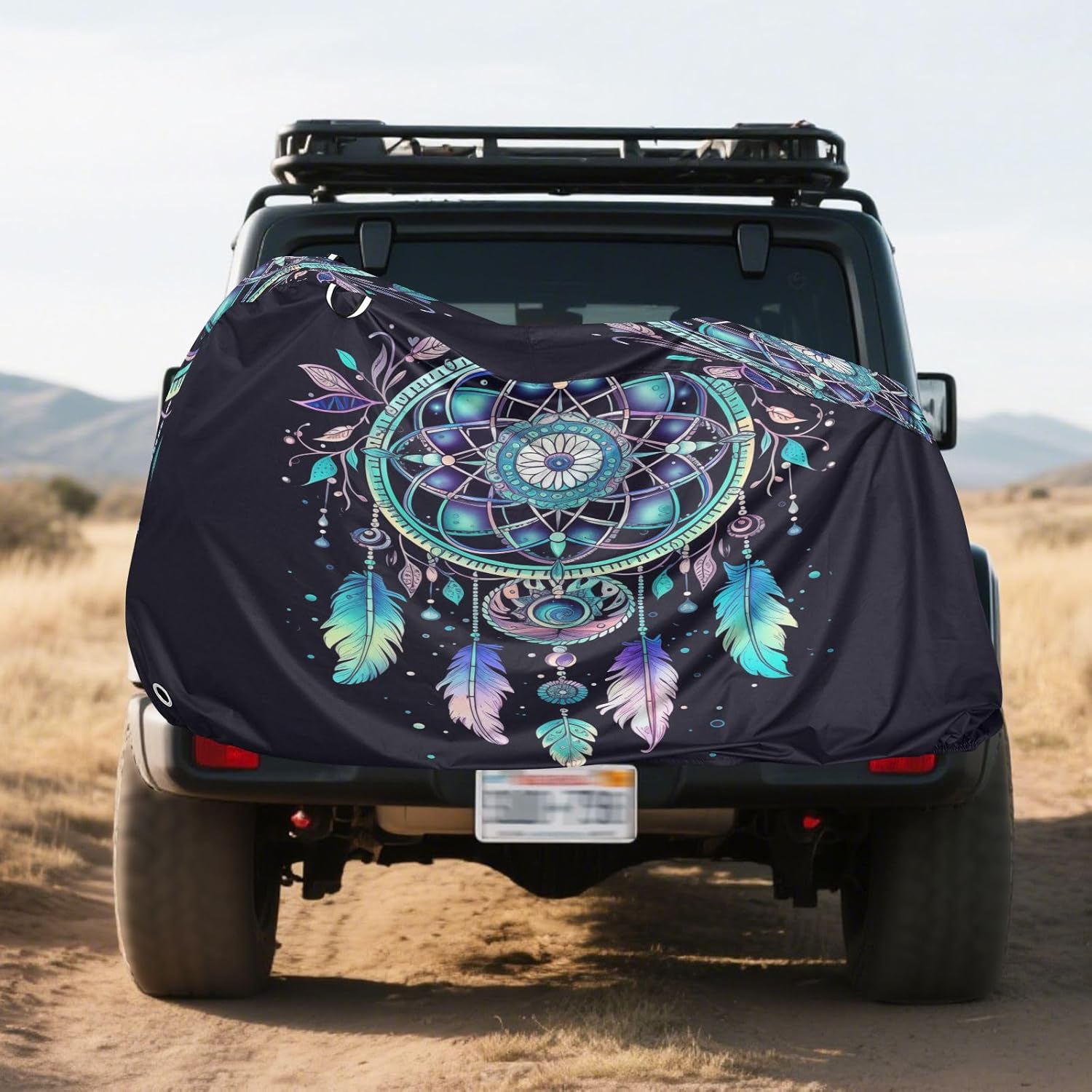 ALAZA Laser Dreamcatcher Rainbow Bohemian Bike Cover Waterproof Outdoor Ebike Bicycle Covers Tarp Protection for 1/2 Bikes, Sun UV Dust Wind Proof