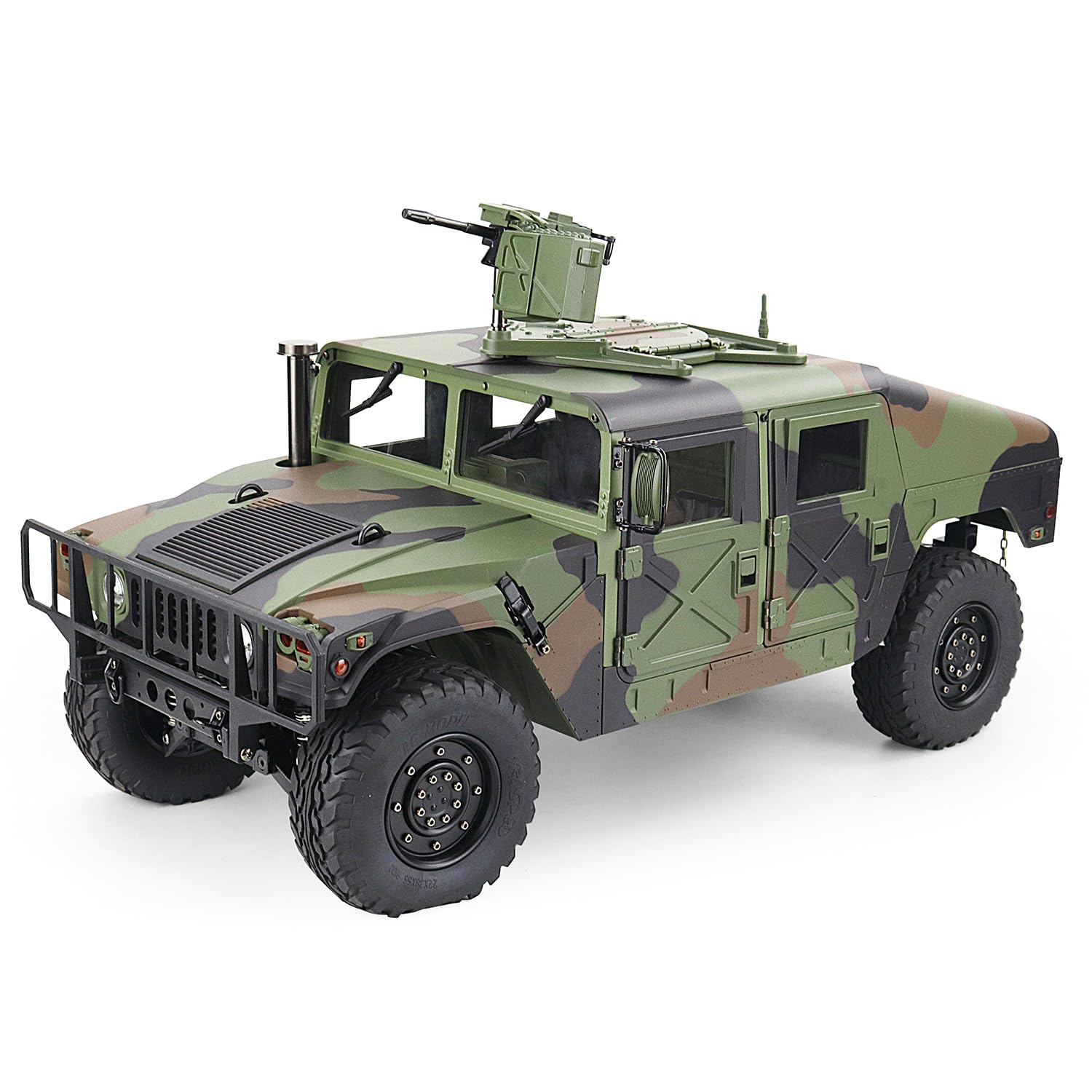 wheelfun HG 1/10 RC 4 * 4 Military Vehicle P408 Upgraded Version Racing Car Esc Motor Radio Light Painted(Camouflage Green)
