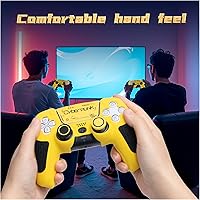 Vista 24 de ECHZOVE Funda de silicona para controlador PS5 (azul) – Cubierta de controlador de PS5 duradera y antideslizante con accesorios personalizables