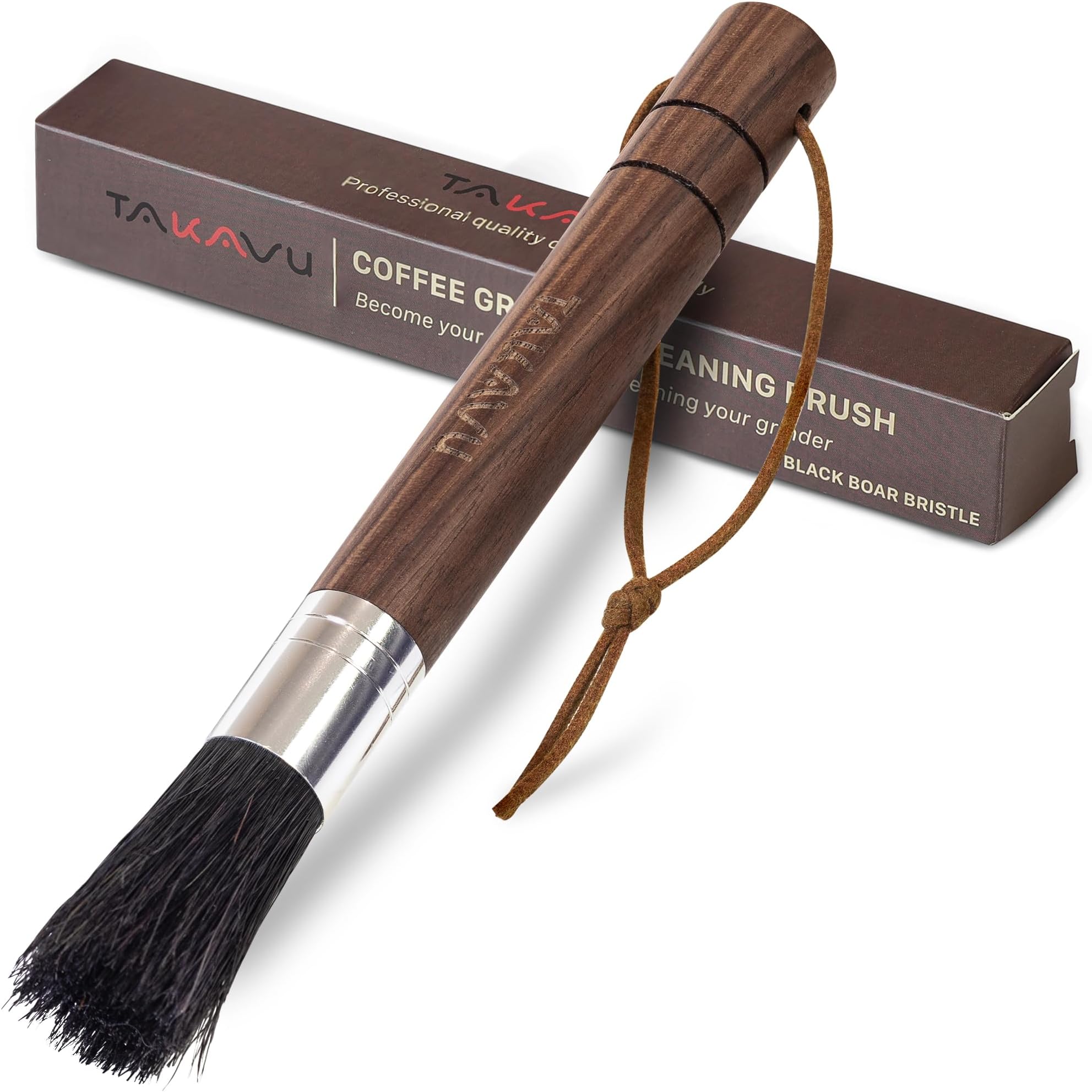 - Coffee Grinder Cleaning Brush, Barista Brush with Black Boar Bristle, Espresso Machine Cleaner Tool, Brista Dusting Accessories Used on Group Heads, Shower Screen, Portafilter, Scoop, Tamper