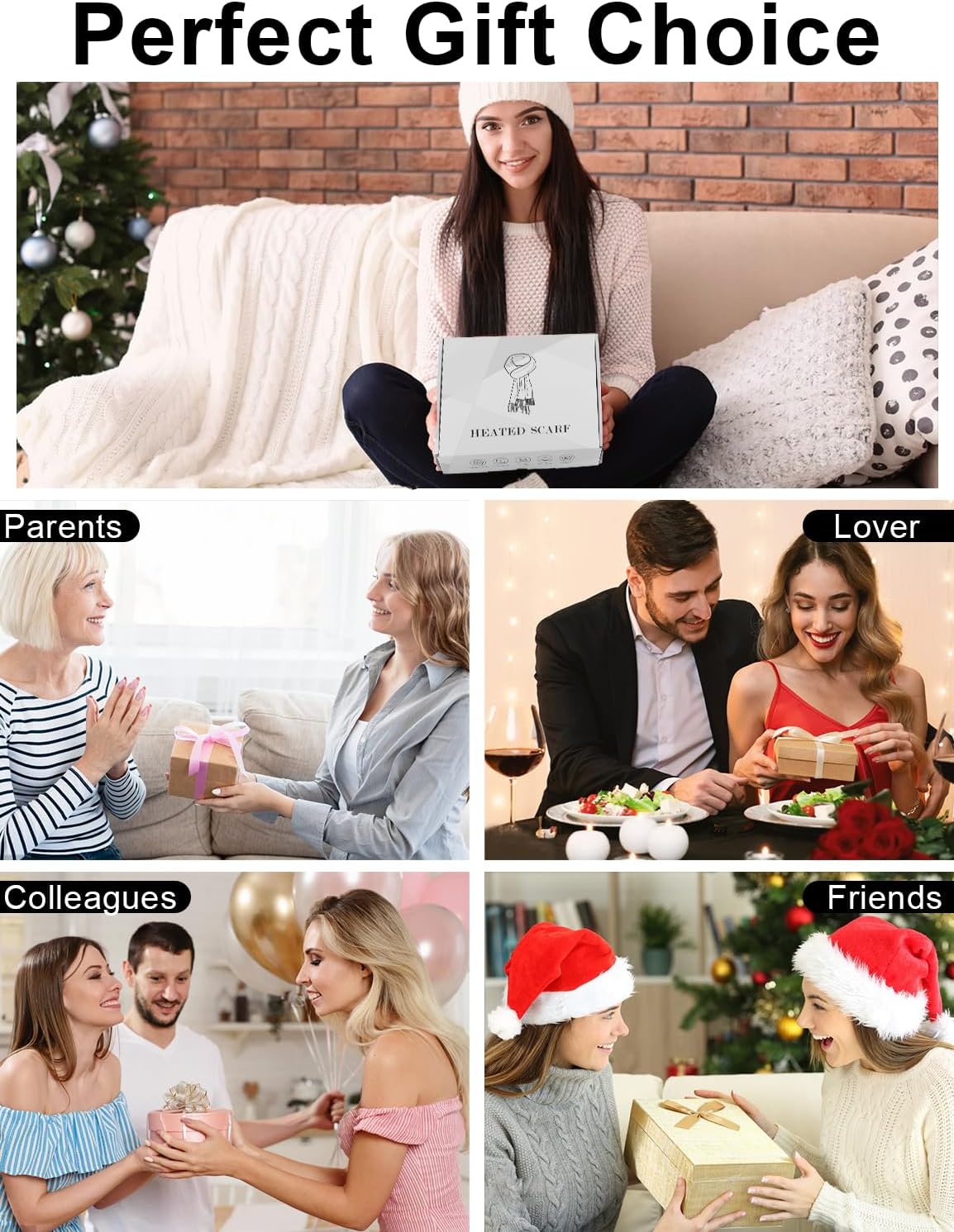 Lionrose Heated Scarf for Women - Men Electric Heating Neck Scarf with Rechargeable 5000mAh Battery Warm Arthritis in Winter - Image 7