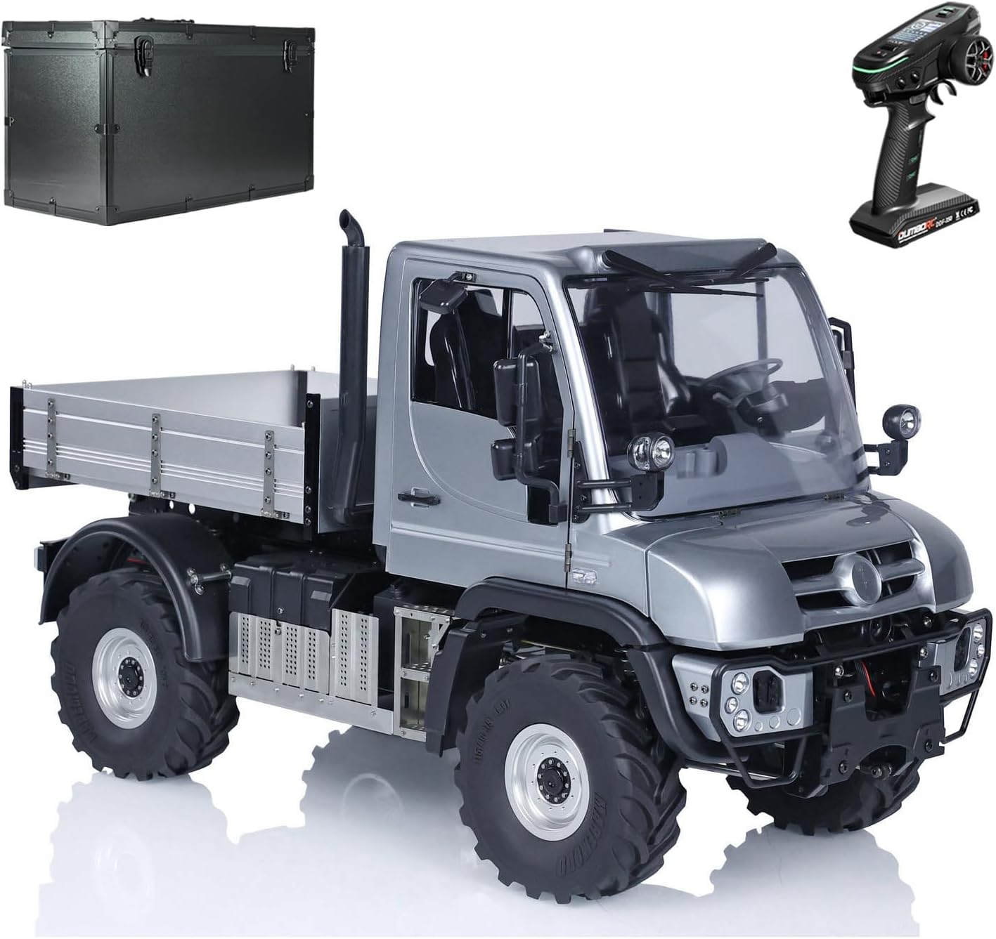 Uni U423 4X4 1/10 RC Rock Crawler Cars 2Speed Gearbox Remote Control Off-Road Vehicles with Winch Light Sound 540 Brushed Motor Hobby Grade Model for Adult Hobby(Gray)