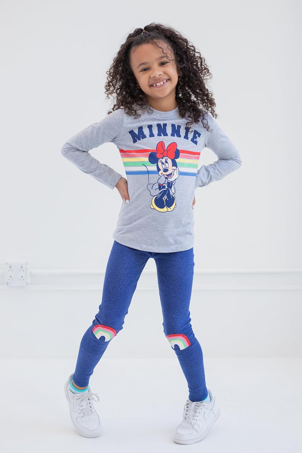 Disney Minnie Mouse Pullover Fleece Hoodie Graphic T-Shirt and Leggings 3 Piece Outfit Set Infant to Big Kid - Image 2