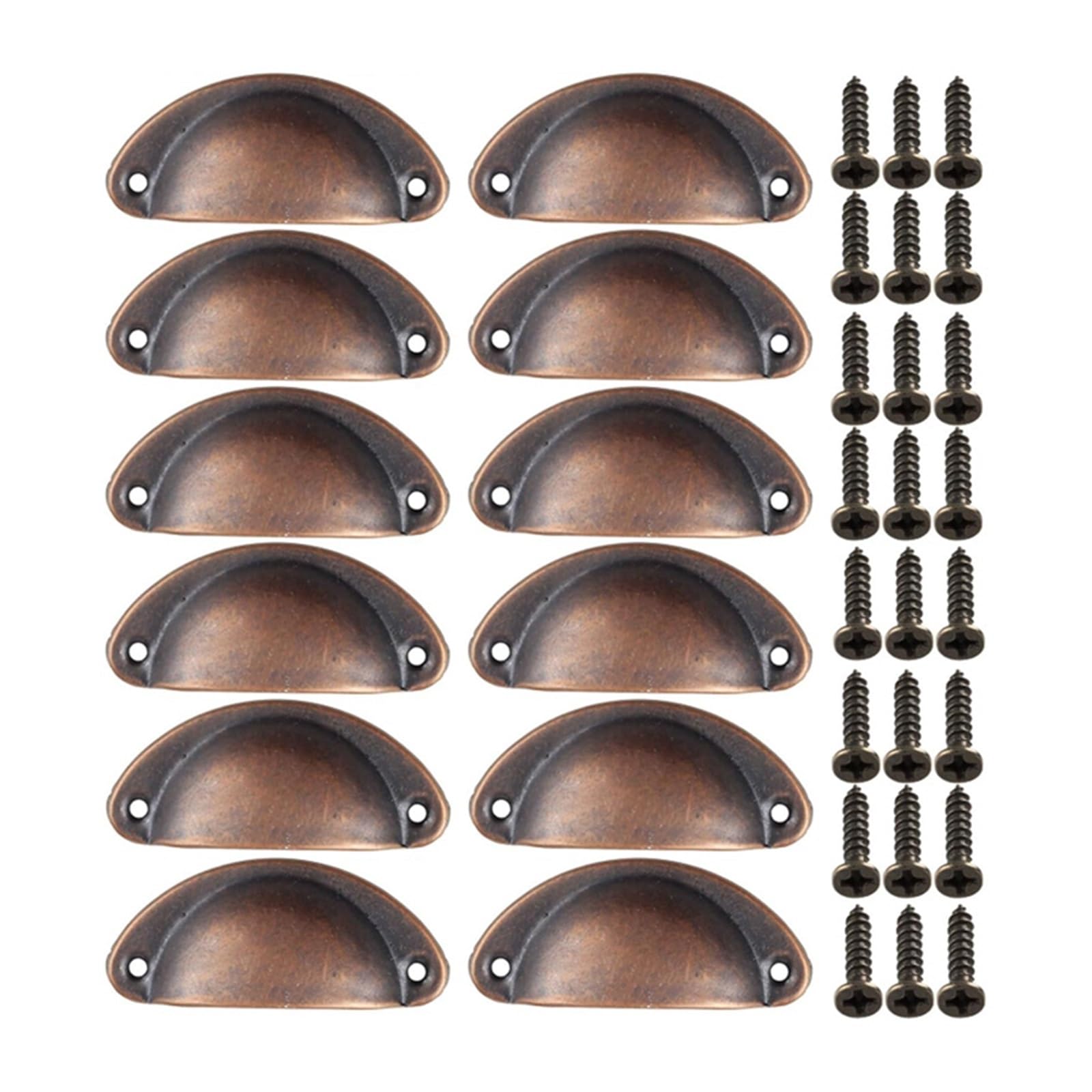 Wylqen Half Moon Handles 12Pcs Vintage Shell Cup Pull Drawer Handles
