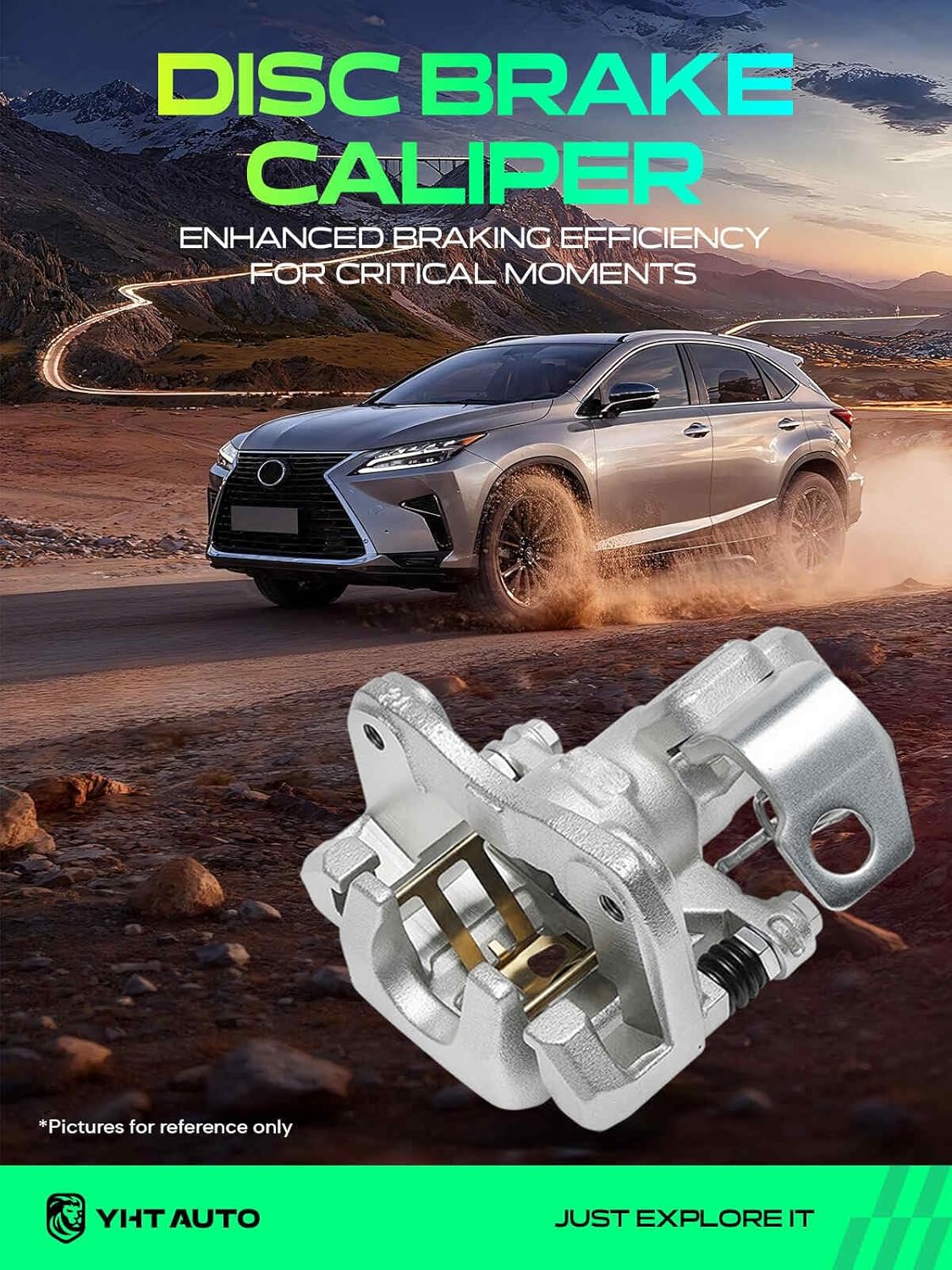 YHTAUTO Rear Passenger Side Disc Brake Calipers with Bracket Replacement for Honda Acura Models, Civic 2006-2015, CSX 2006-2011, ILX 2013-2018, Caliper Assembly, Replace# 43018SNAA10 43018TR3A00