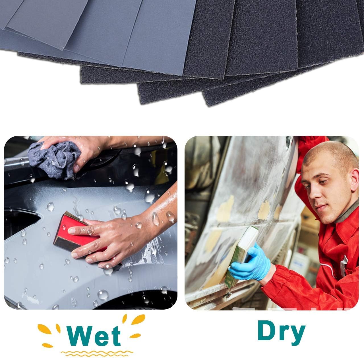 Black Friday 🔥 Sandpaper,120 To 3000 Assorted Grit Wet or Dry 9 x 3.6 Inches Automotive Polishing Wood Furniture Finishing(84 PCS）