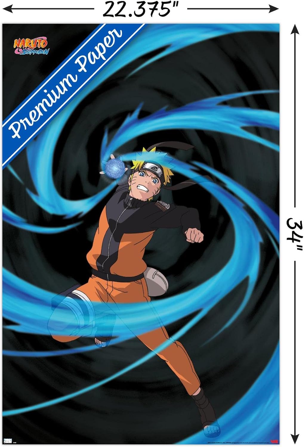 Naruto Shippuden - Naruto Uzumaki Wall Poster, 34L" x 22.4W", Premium Unframed Version - Image 3