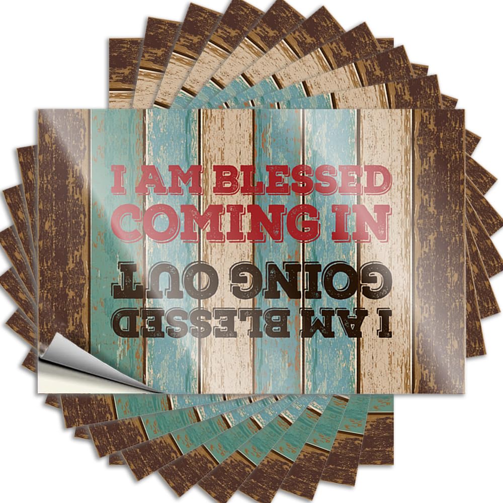 Stickers Western Easy Apply | I Am Blessed Coming in and Going Out Assorted Cover Peel and Stick(8X12CM)