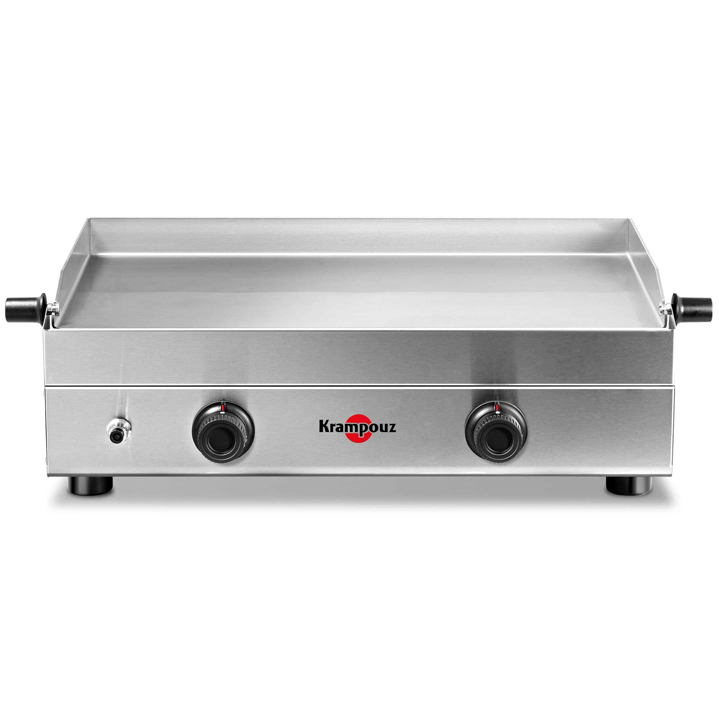 KRAMPOUZ - Plancha de gas Saveur - Placa de cocción de acero inoxidable de 64 x 33 cm - 3.400 vatios - 2 zonas de cocción - 2 quemadores de acero inoxidable - Limpieza fácil - Fabricada en Francia